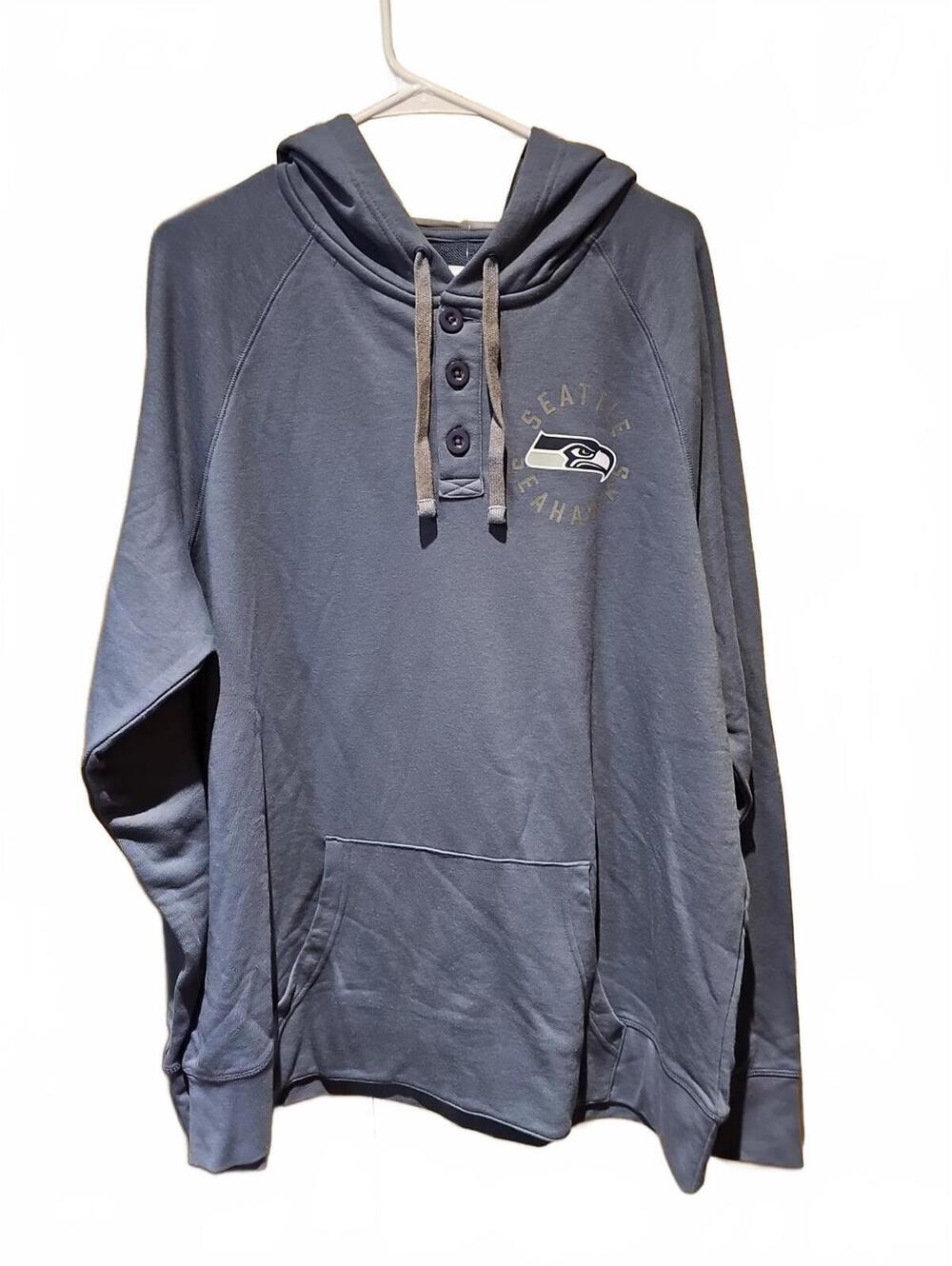 NFL Team Apparel Seahawks L Hoodie Gray Blue Seattle Football Pullover